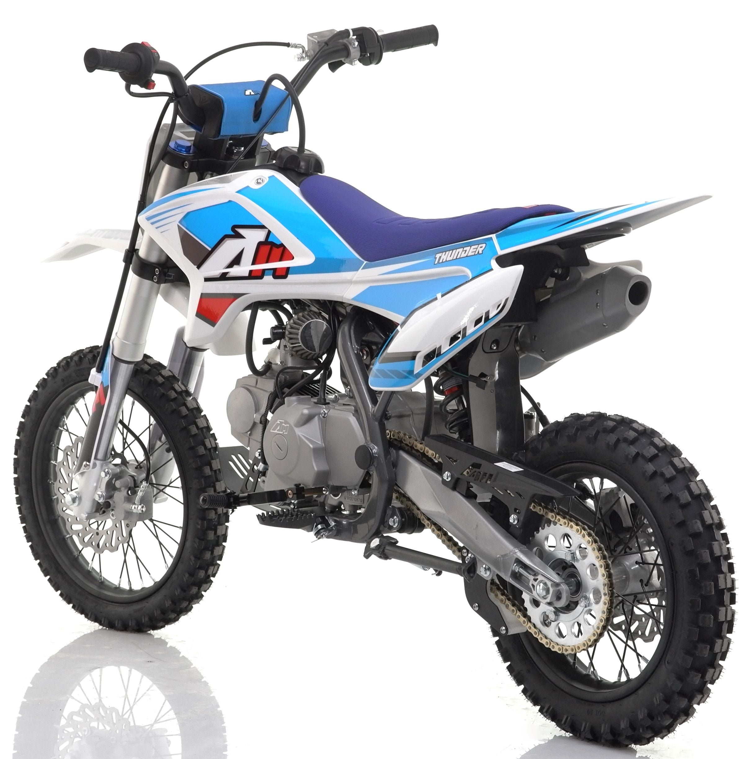 110CC RFN RACING™ THUNDER PRO KIDS SEMI AUTO PIT BIKE - BLUE