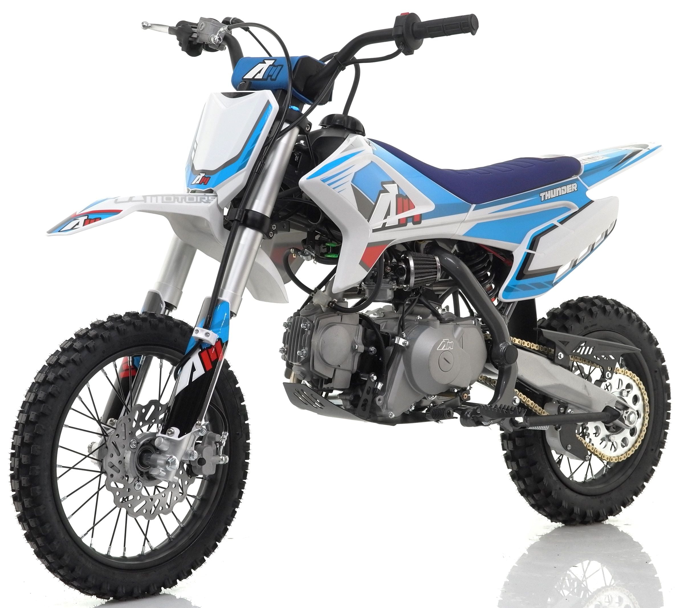 110CC RFN RACING™ THUNDER PRO KIDS SEMI AUTO PIT BIKE - BLUE