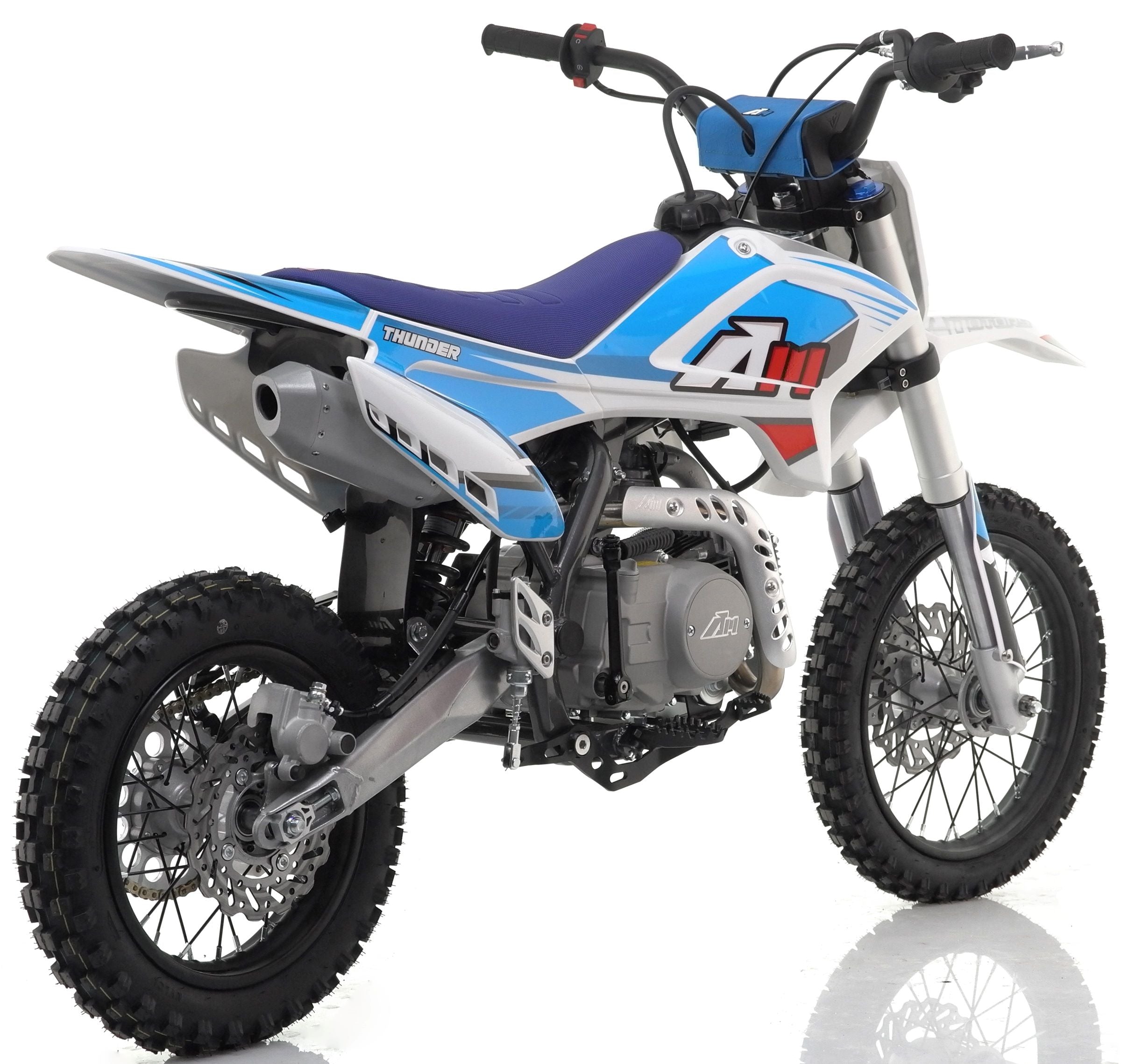 110CC RFN RACING™ THUNDER PRO KIDS SEMI AUTO PIT BIKE - BLUE