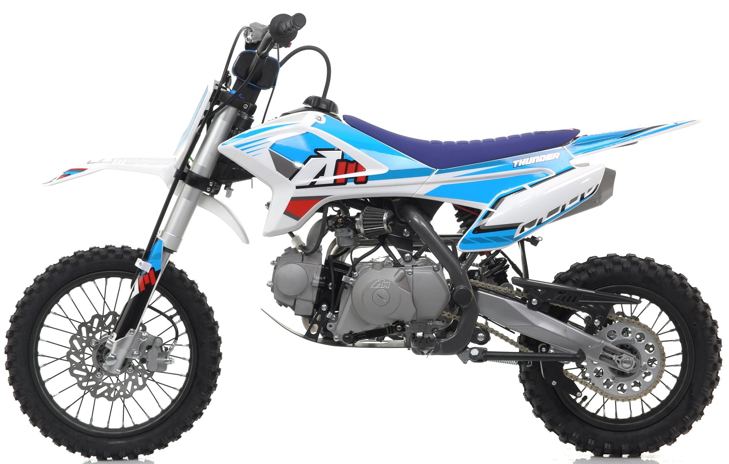 110CC RFN RACING™ THUNDER PRO KIDS SEMI AUTO PIT BIKE - BLUE