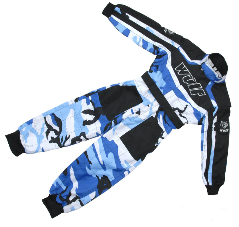 Wulfsport Cub Racing Camo Suit - Blue
