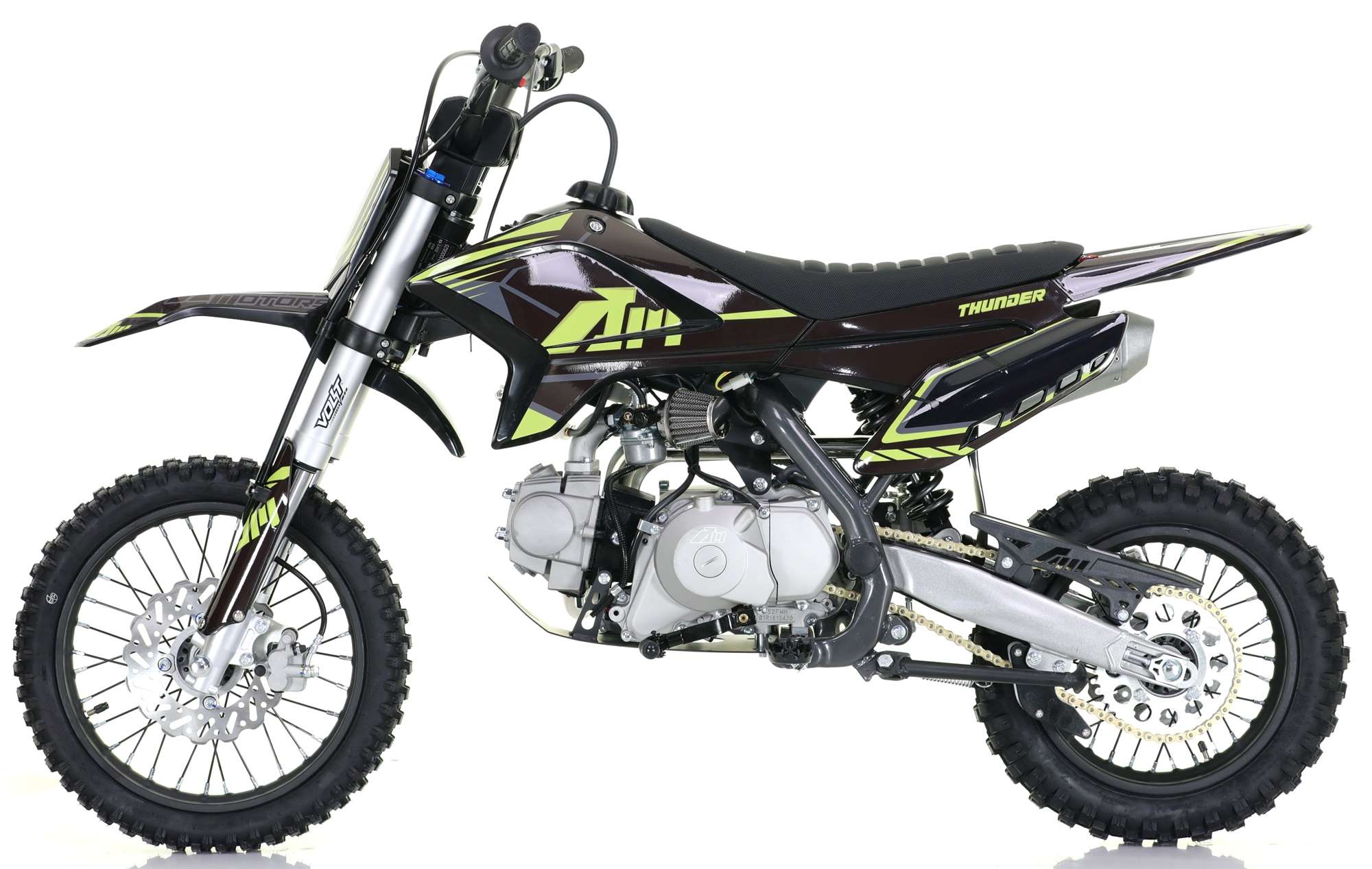 110CC RFN RACING™ THUNDER PRO KIDS SEMI AUTO PIT BIKE - BLACK