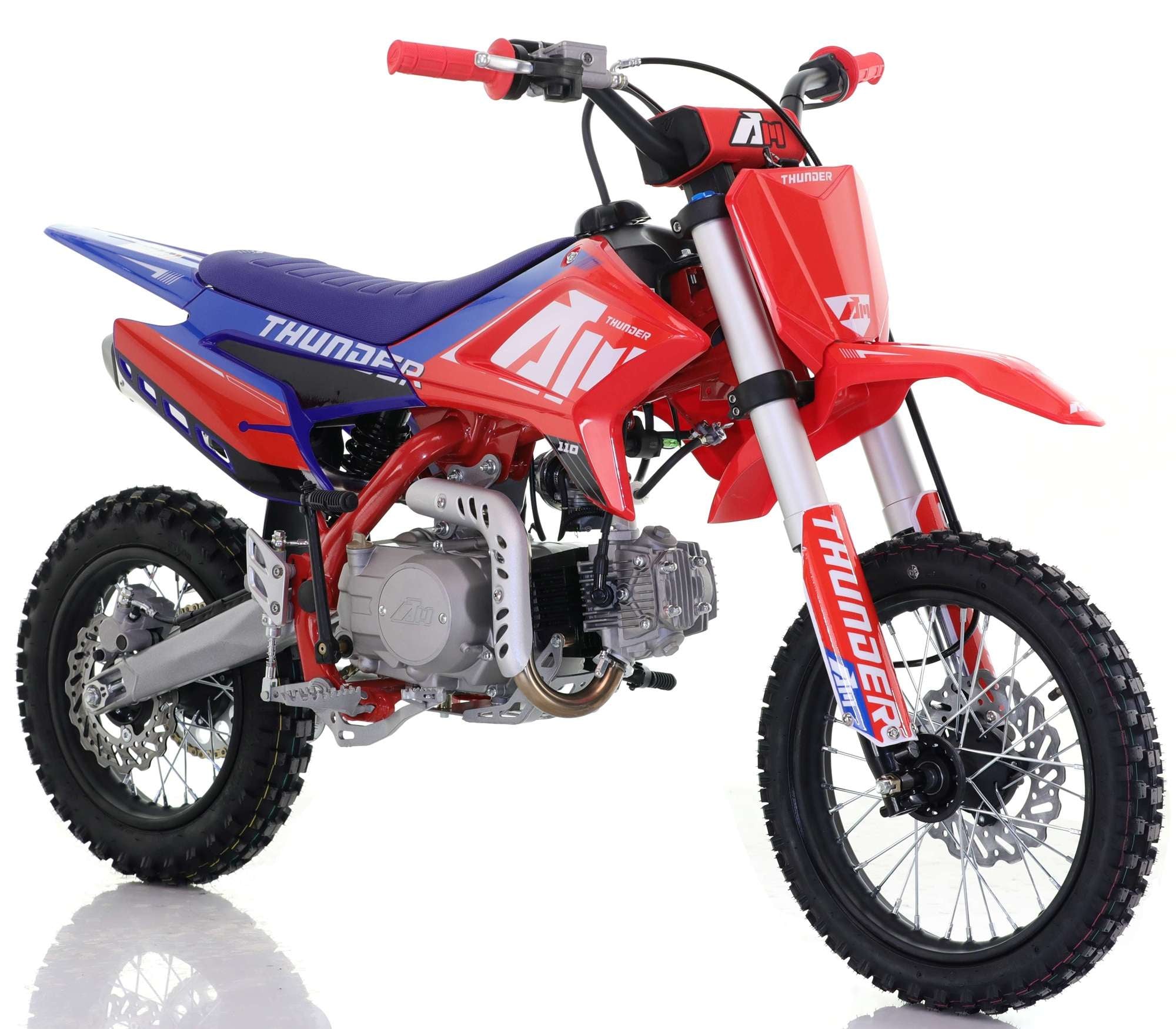 110cc RFN Racing™ Thunder Pro Semi Auto Pit Bike 14/12" - Red & Blue