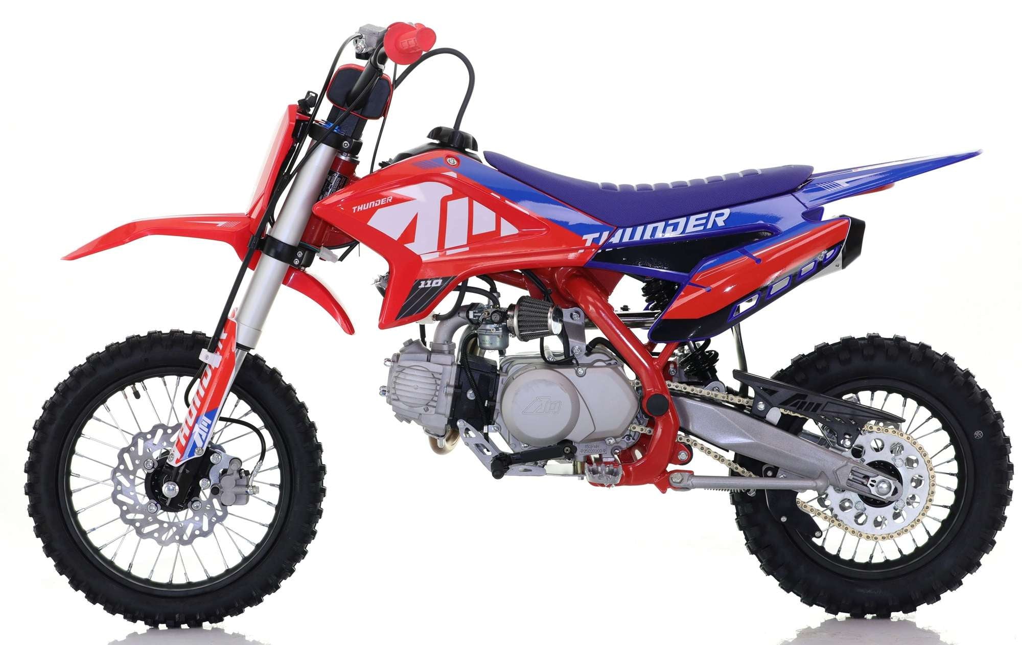 110cc RFN Racing™ Thunder Pro Semi Auto Pit Bike 14/12" - Red & Blue