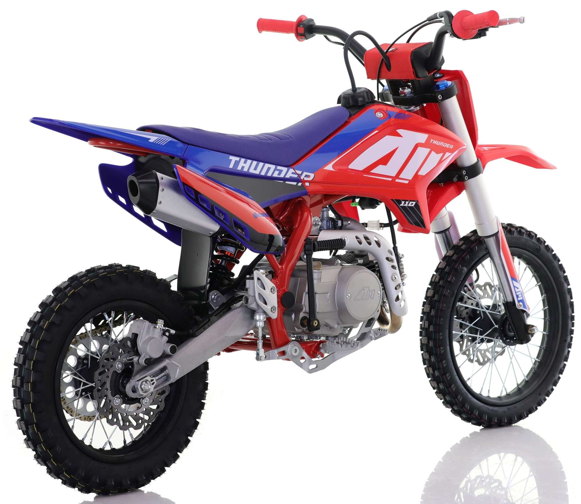 110cc RFN Racing™ Thunder Pro Semi Auto Pit Bike 14/12" - Red & Blue