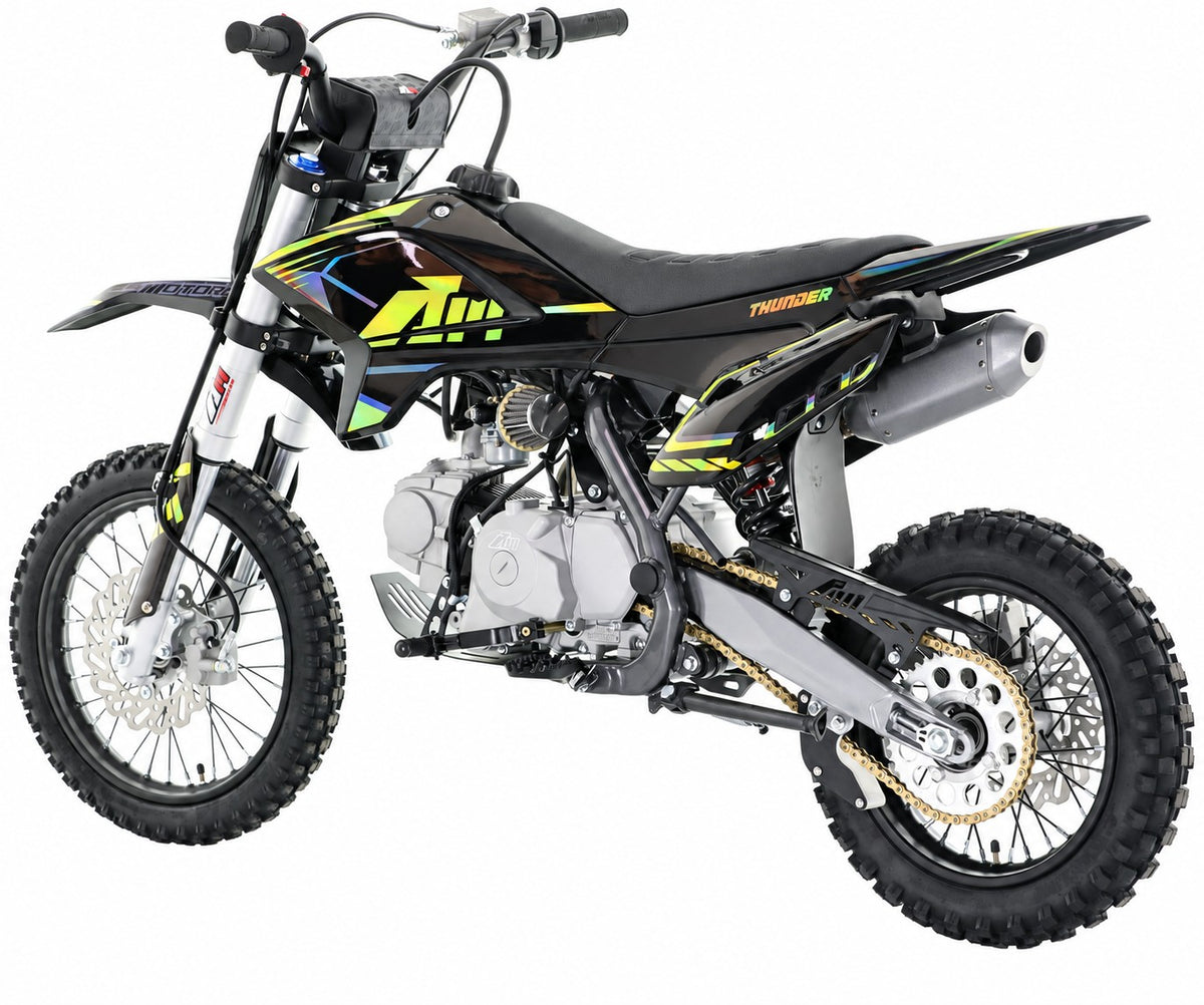 110CC RFN RACING™ THUNDER PRO KIDS SEMI AUTO PIT BIKE  - BLACK