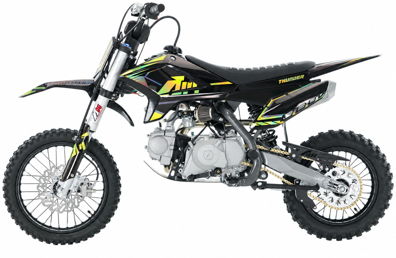 110CC RFN RACING™ THUNDER PRO KIDS SEMI AUTO PIT BIKE  - BLACK