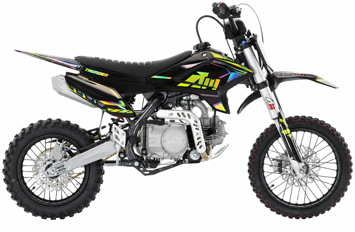 110CC RFN RACING™ THUNDER PRO KIDS SEMI AUTO PIT BIKE  - BLACK