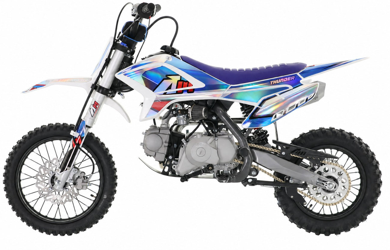 110CC RFN RACING™ THUNDER PRO KIDS SEMI AUTO PIT BIKE  - BLUE