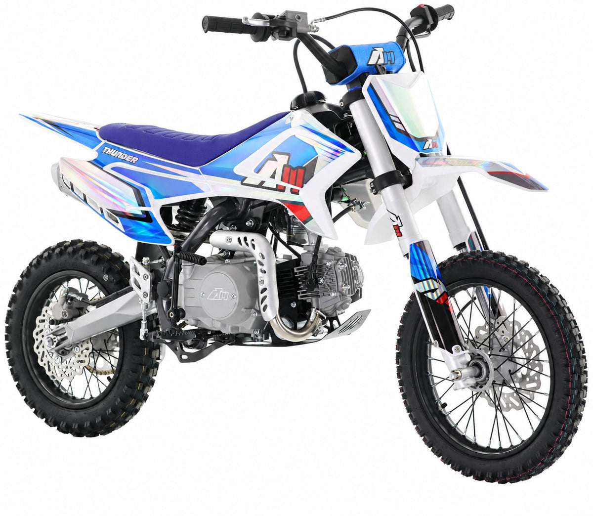 110CC RFN RACING™ THUNDER PRO KIDS SEMI AUTO PIT BIKE  - BLUE