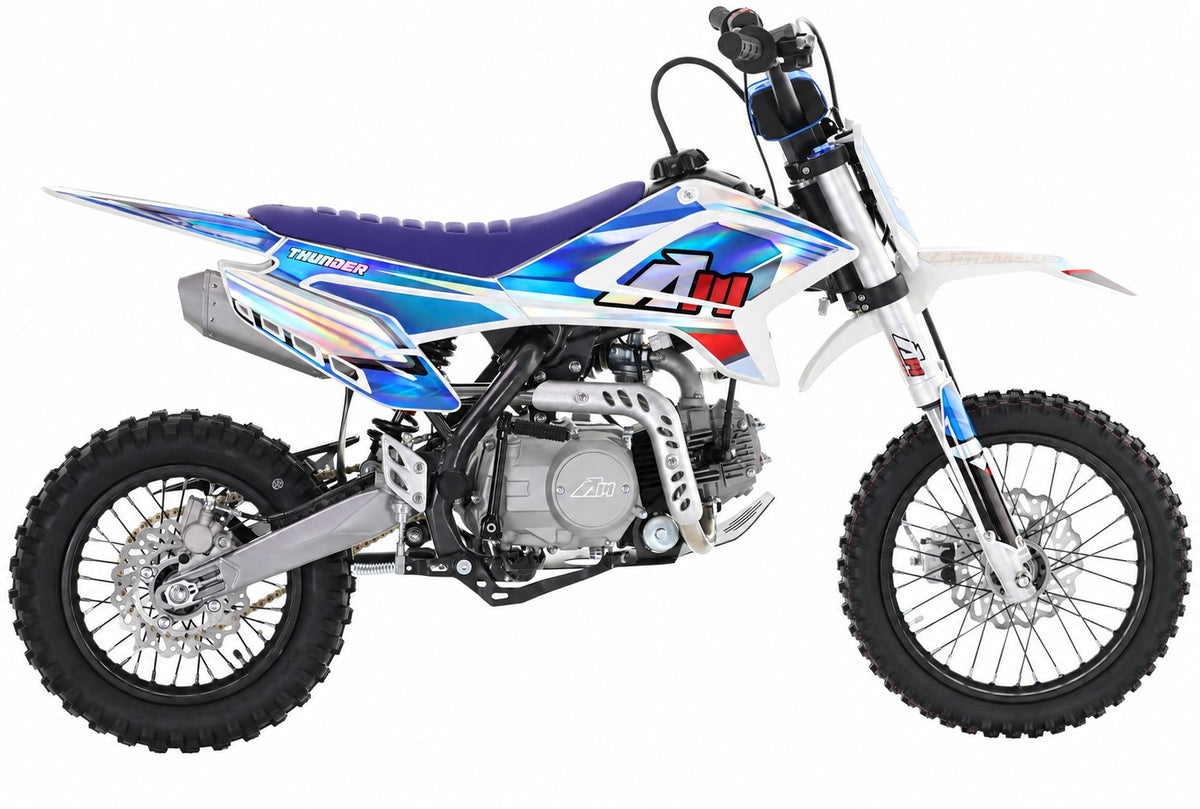 110CC RFN RACING™ THUNDER PRO KIDS SEMI AUTO PIT BIKE  - BLUE