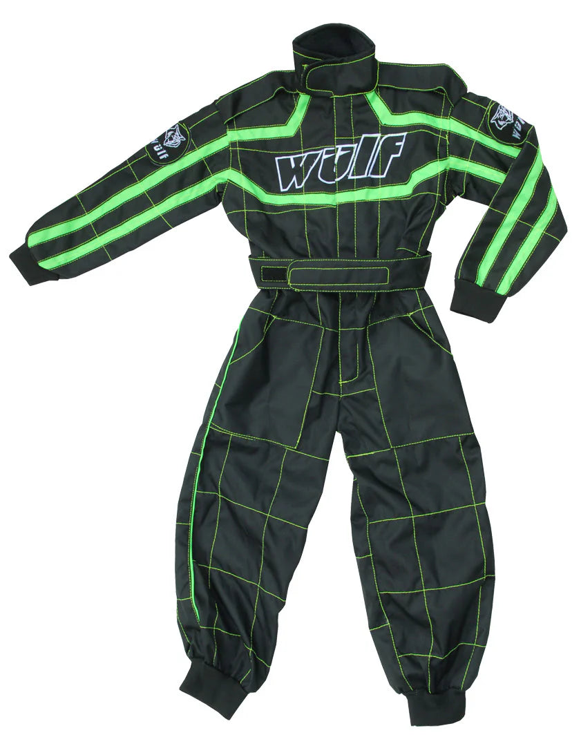 Wulfsport Cub Racing Suit - Black / Green