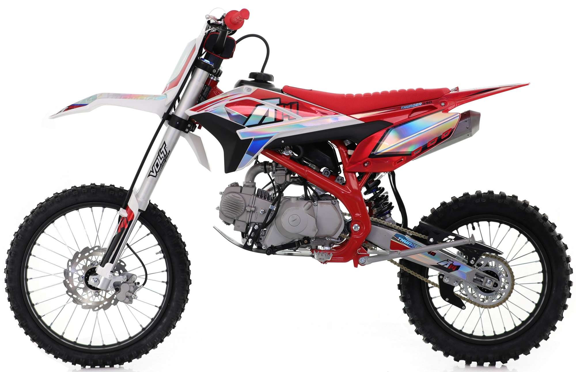 140cc RFN Thunder Dirt Bike - XL Wheel - 19"/16" - Red