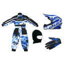 Kids Wulfsport Clothing & Helmet Bundle Deal - BLUE CAMO