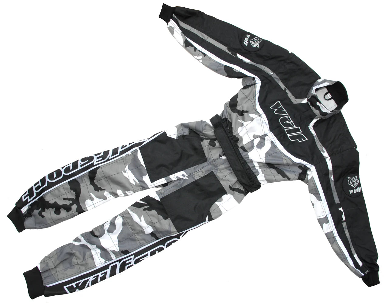 Wulfsport Cub Racing Camo Suit - Grey