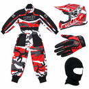 Kids Wulfsport Clothing & Helmet Bundle Deal - Red Camo