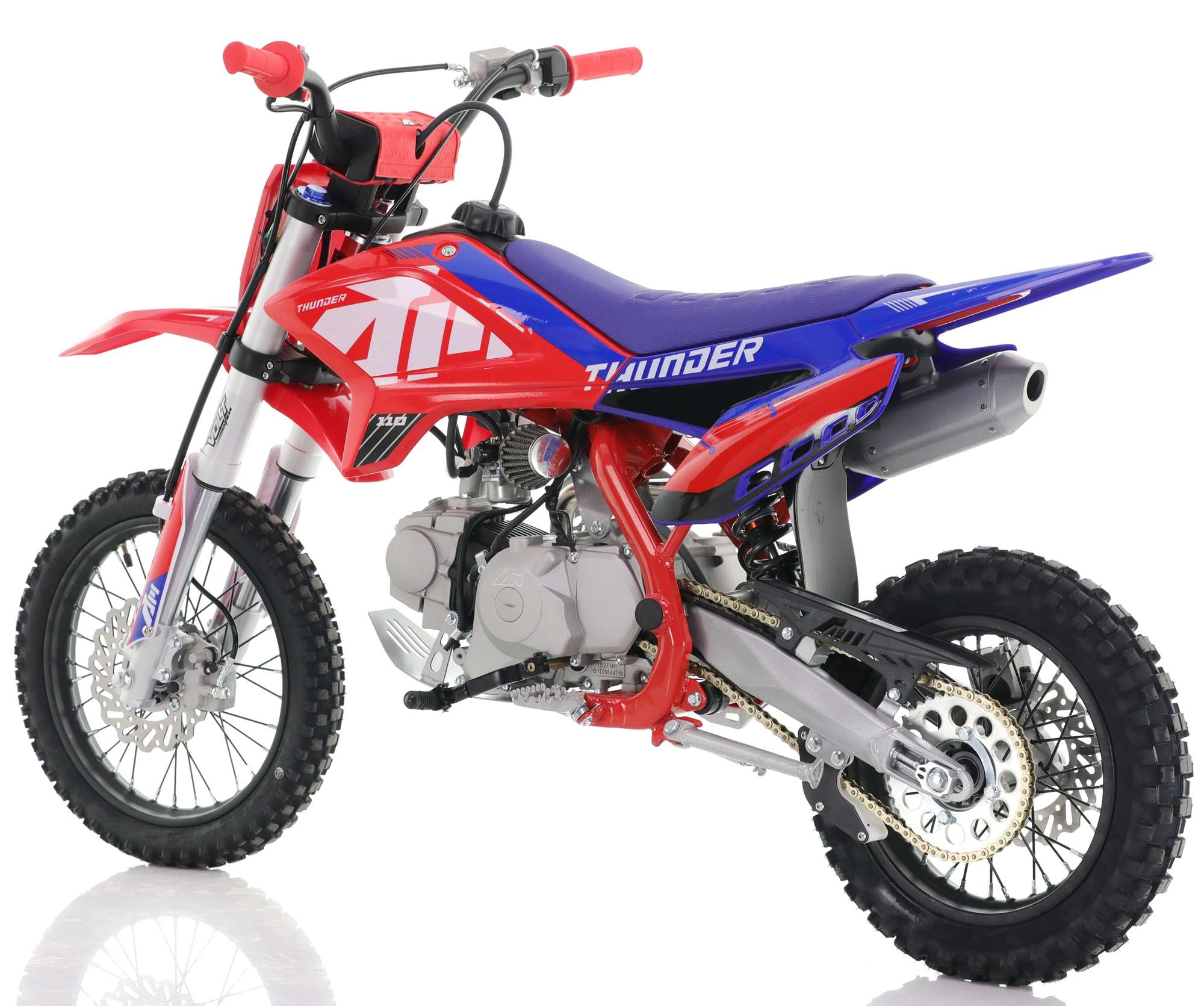 110cc RFN Racing™ Thunder Pro Semi Auto Pit Bike 14/12" - Red & Blue