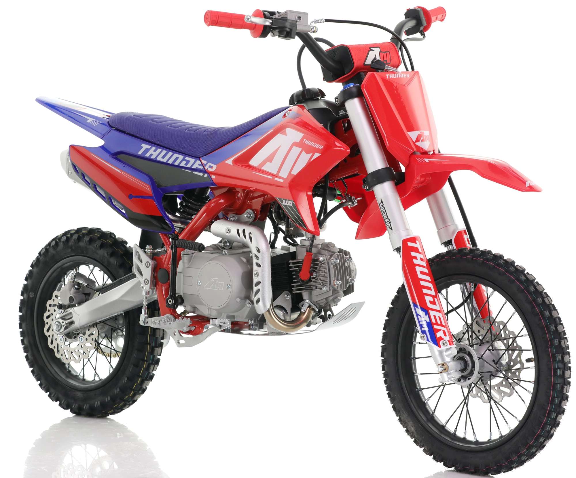 110cc RFN Racing™ Thunder Pro Semi Auto Pit Bike 14/12" - Red & Blue