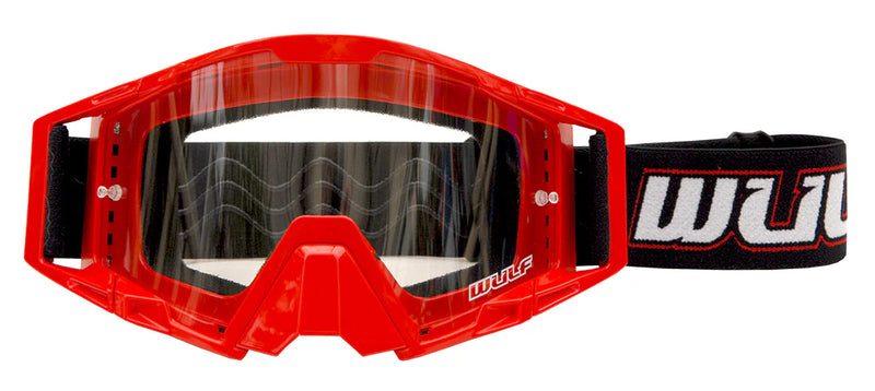 Wulfsport Adult Tech Goggles for MX Enduro - Red
