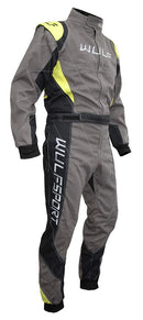 Wulfsport Adults Proban Racing Suit - Flame Retardant - Grey / Yellow