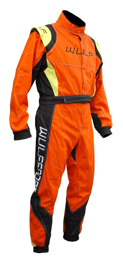 Wulfsport Adults Proban Racing Suit - Flame Retardant - Orange / Yellow / Black