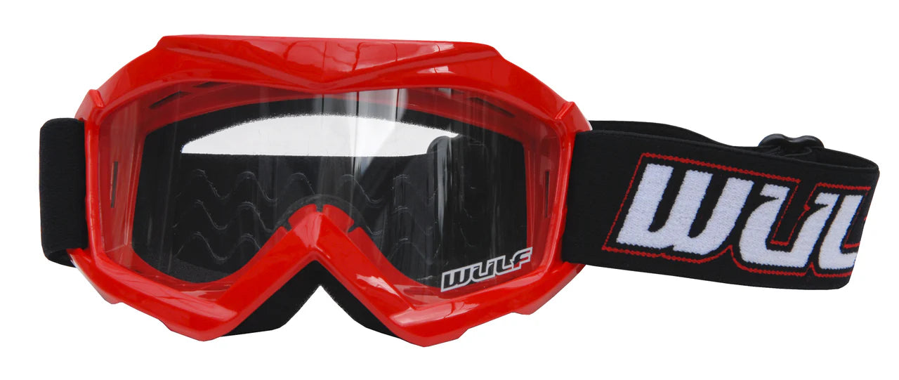 Wulfsport Cub Tech Goggles for MX Enduro - Red
