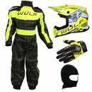Kids Wulfsport Clothing & Helmet Bundle Deal - Yellow